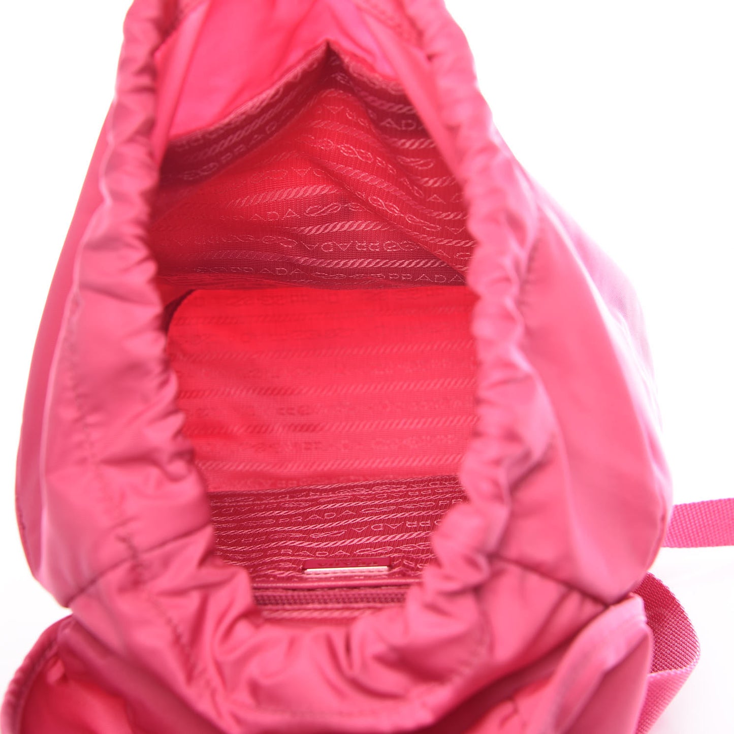 Tessuto Nylon Vela Saffiano Mini Single Snap Buckle Backpack Fuxia