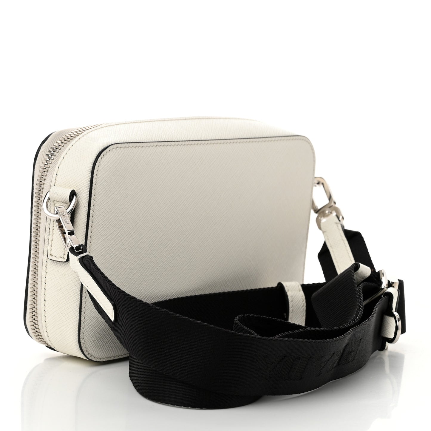 Saffiano Travel Small Brique Crossbody Bag White