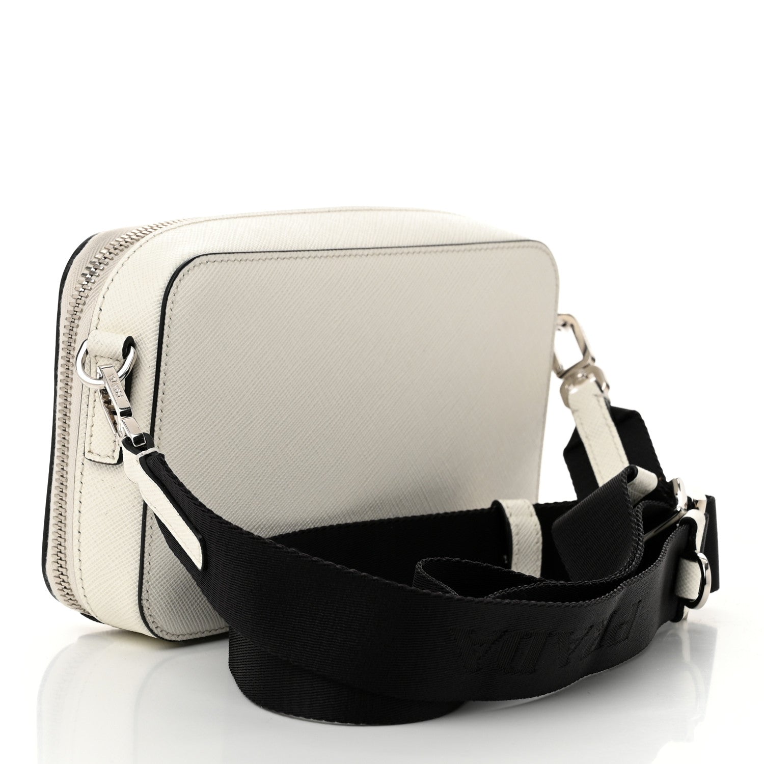 Prada Saffiano Travel Small Brique Crossbody Bag White 3 of 9