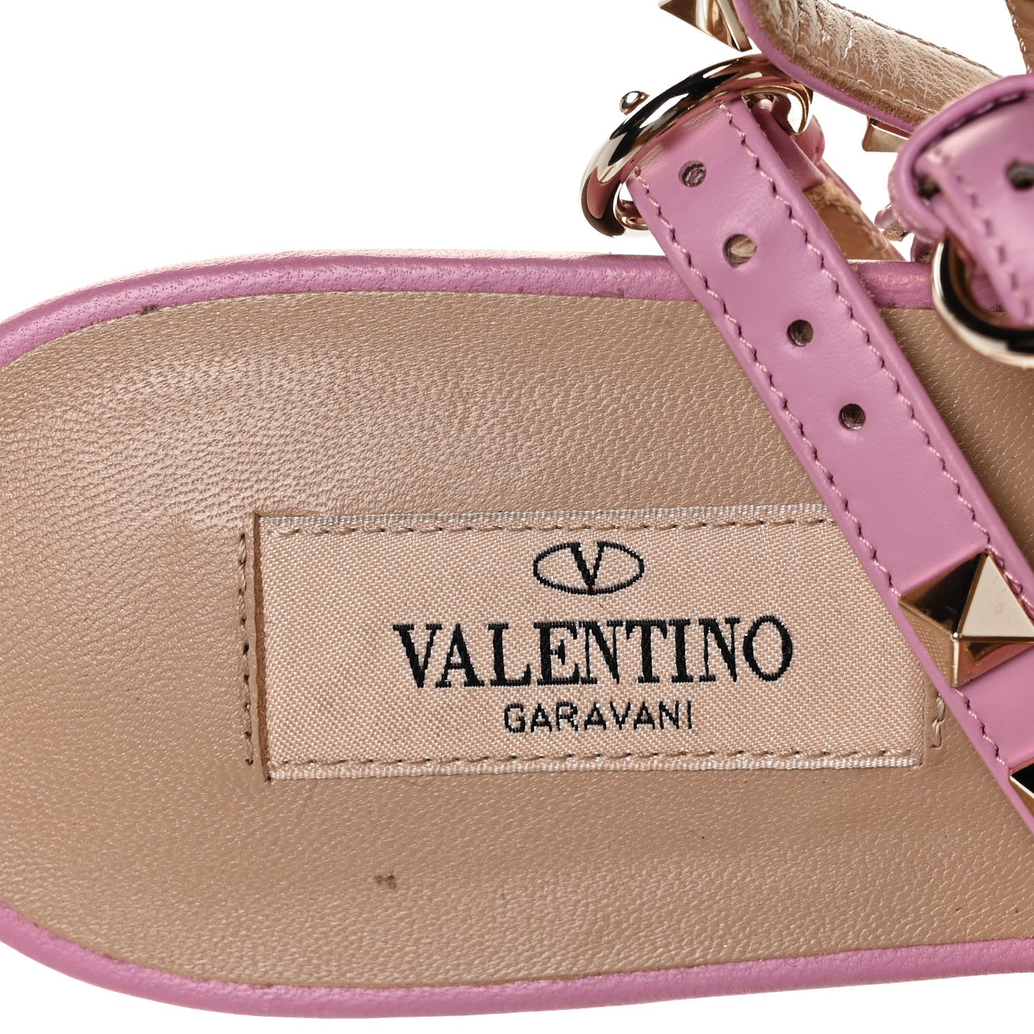 Valentino Garavani Calfskin Rockstud Ankle Wrap Flat Thong Sandals 40.5 Giacinto 7 of 7