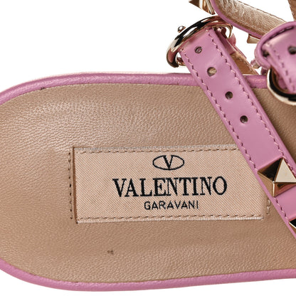 Valentino Garavani Calfskin Rockstud Ankle Wrap Flat Thong Sandals 40.5 Giacinto 7 of 7