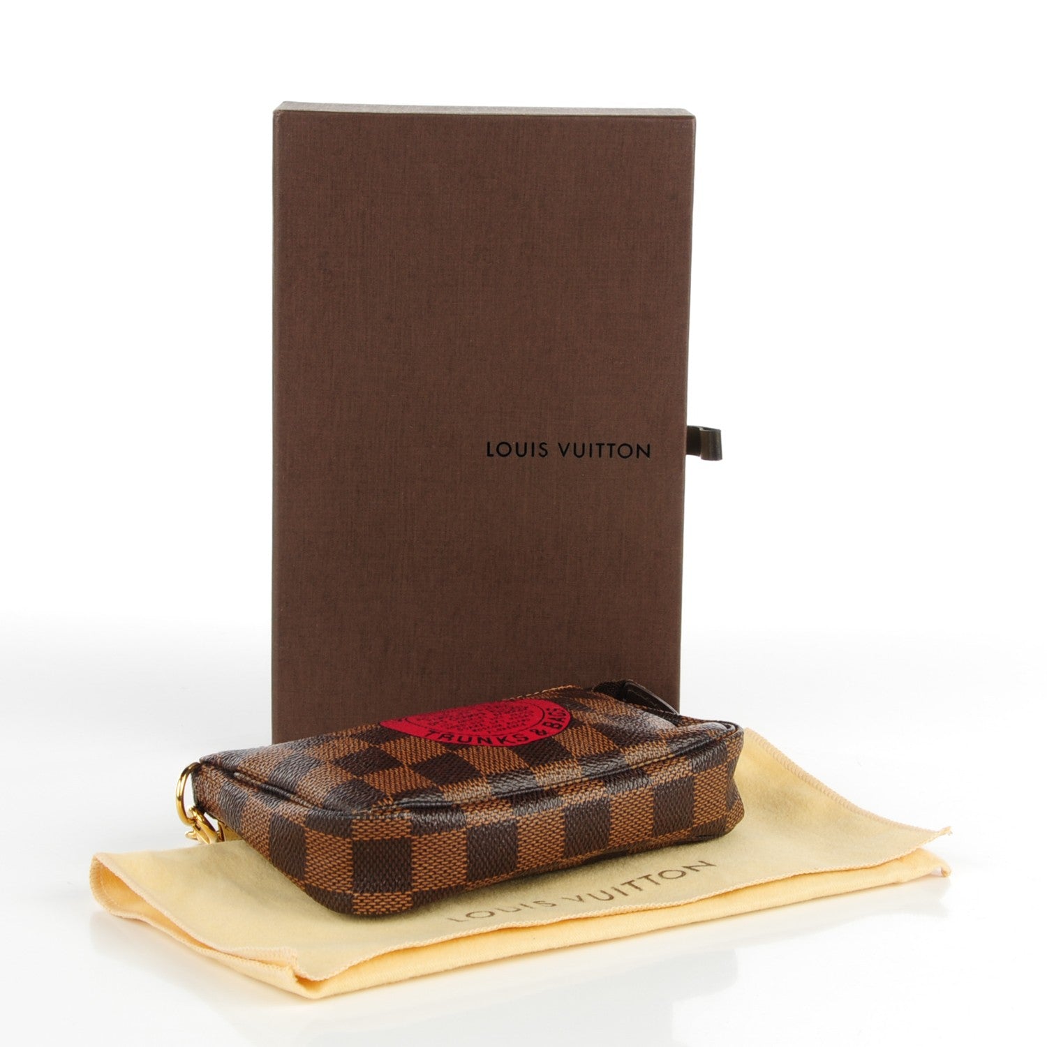Louis Vuitton Damier Ebene Complice Trunks and Bags Mini Pochette Accessories Red 4 of 8