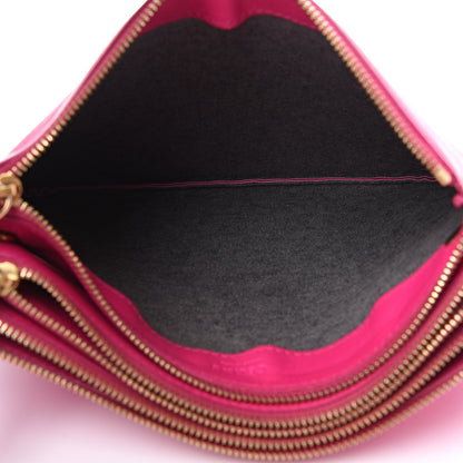 Celine Lambskin Large Trio Crossbody Bag Fluo Fuchsia 4 of 13