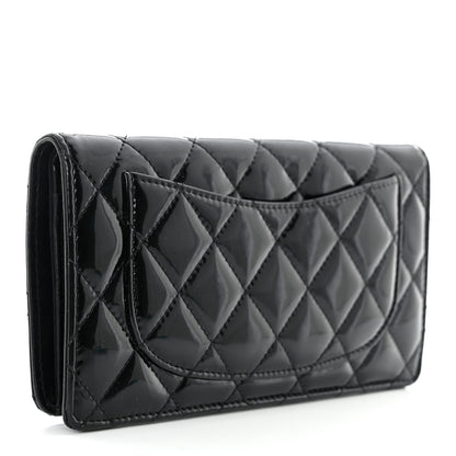 Chanel Patent Calfskin Quilted Yen Wallet So Black 3 of 14