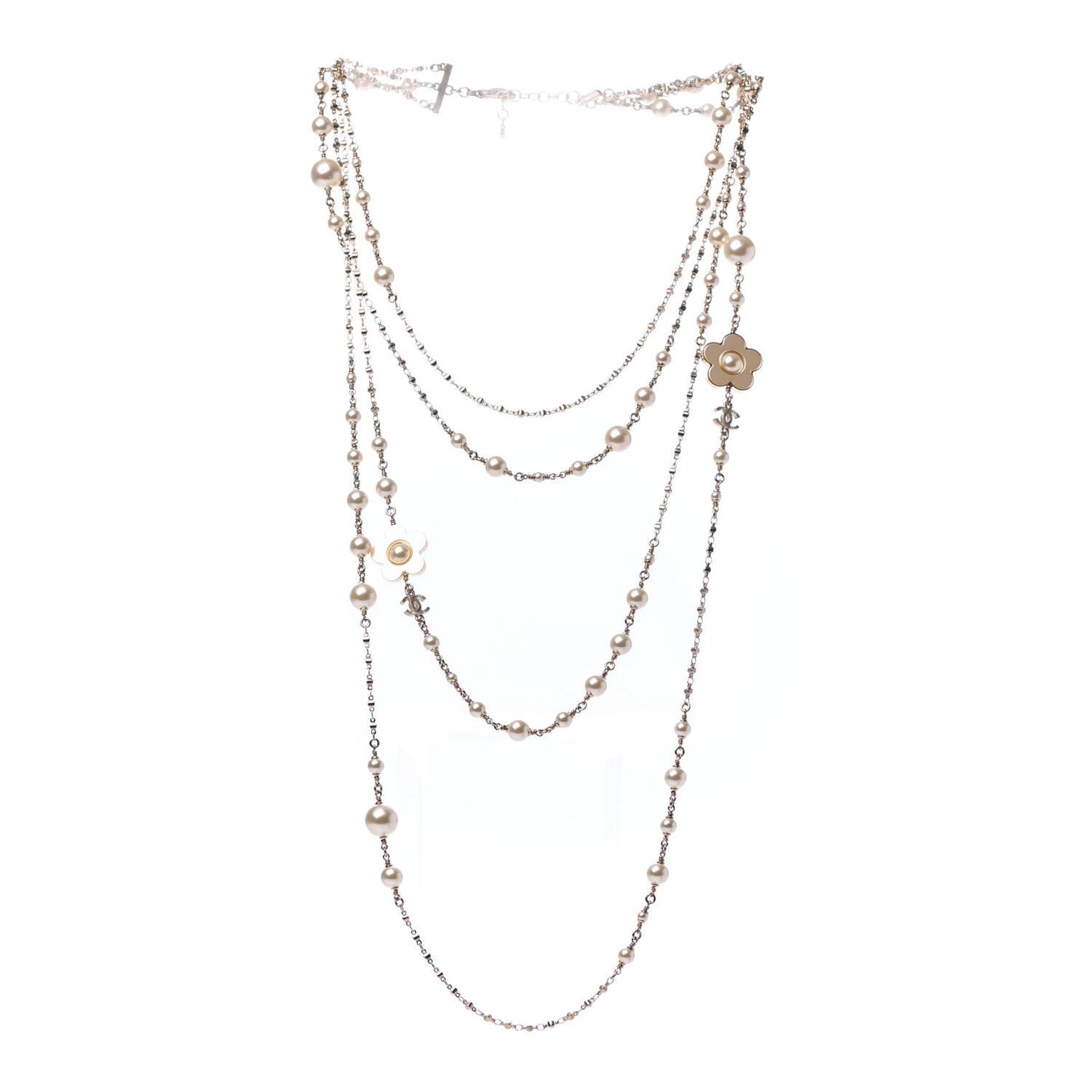Pearl Flower CC Necklace Gold