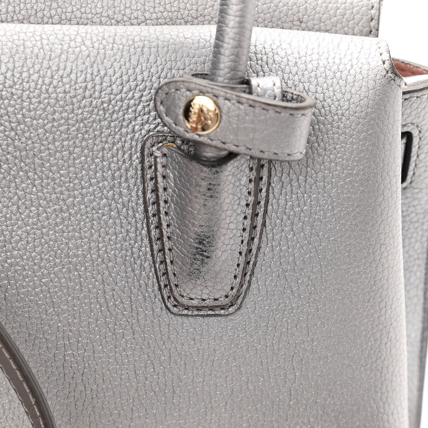 MCM Metallic Grained Calfskin Mini Milla Tote Spike Silver 11 of 11