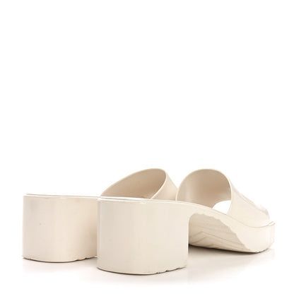 Gucci Rubber Gucci Logo Womens Platform 20/60mm Slide Sandals 37 Mystic White 5 of 9