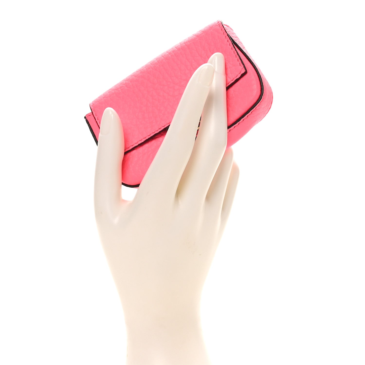 Fendi Cuoio Romano Micro Baguette Charm Rosa Fluo 2 of 9