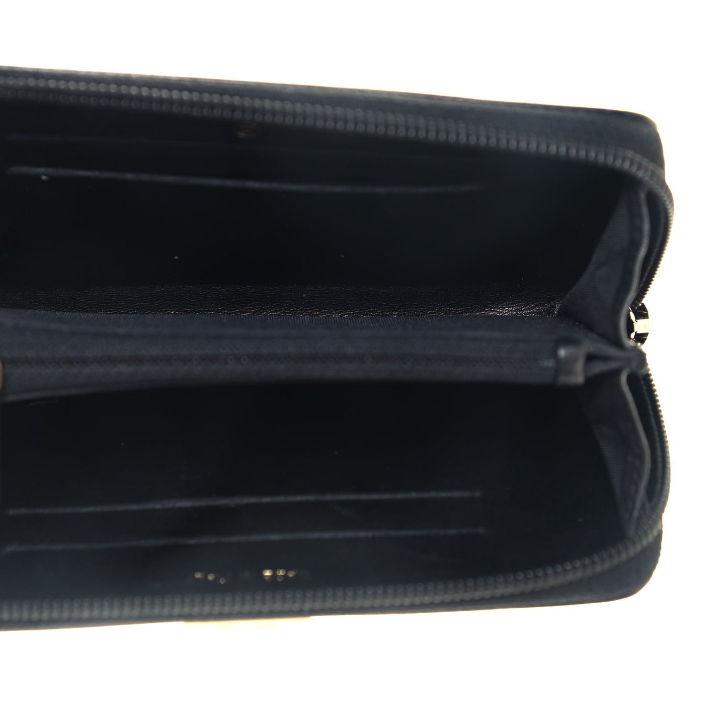 Patent Quilted Small Boy Zip Around Wallet Black