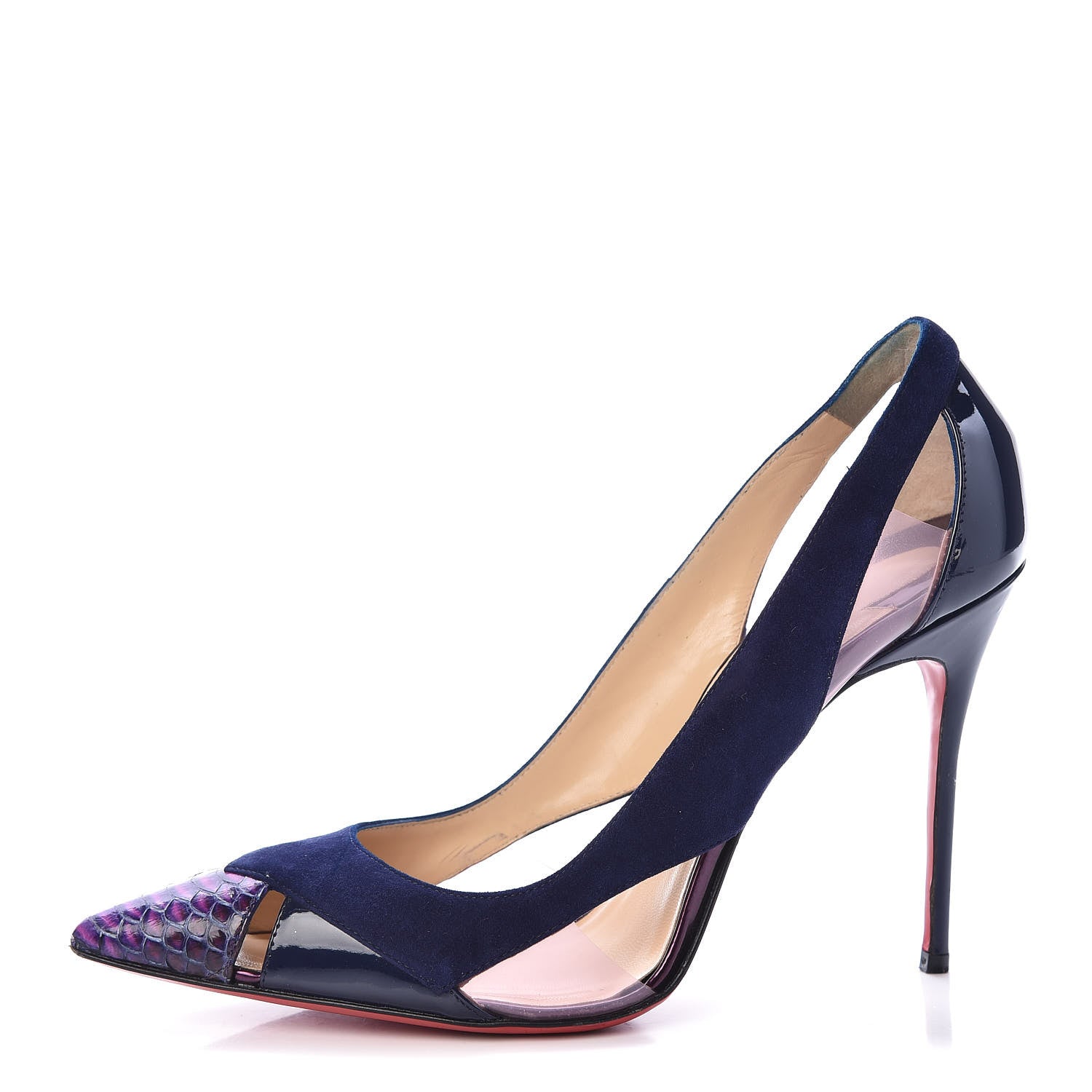 Christian Louboutin PVC Suede Patent Watersnake Galata 100 Pumps 39.5 Eclipse 1 of 12