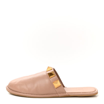 Valentino Garavani Nappa Roman Stud Flat Slippers 38.5 Rose Cannelle 1 of 9