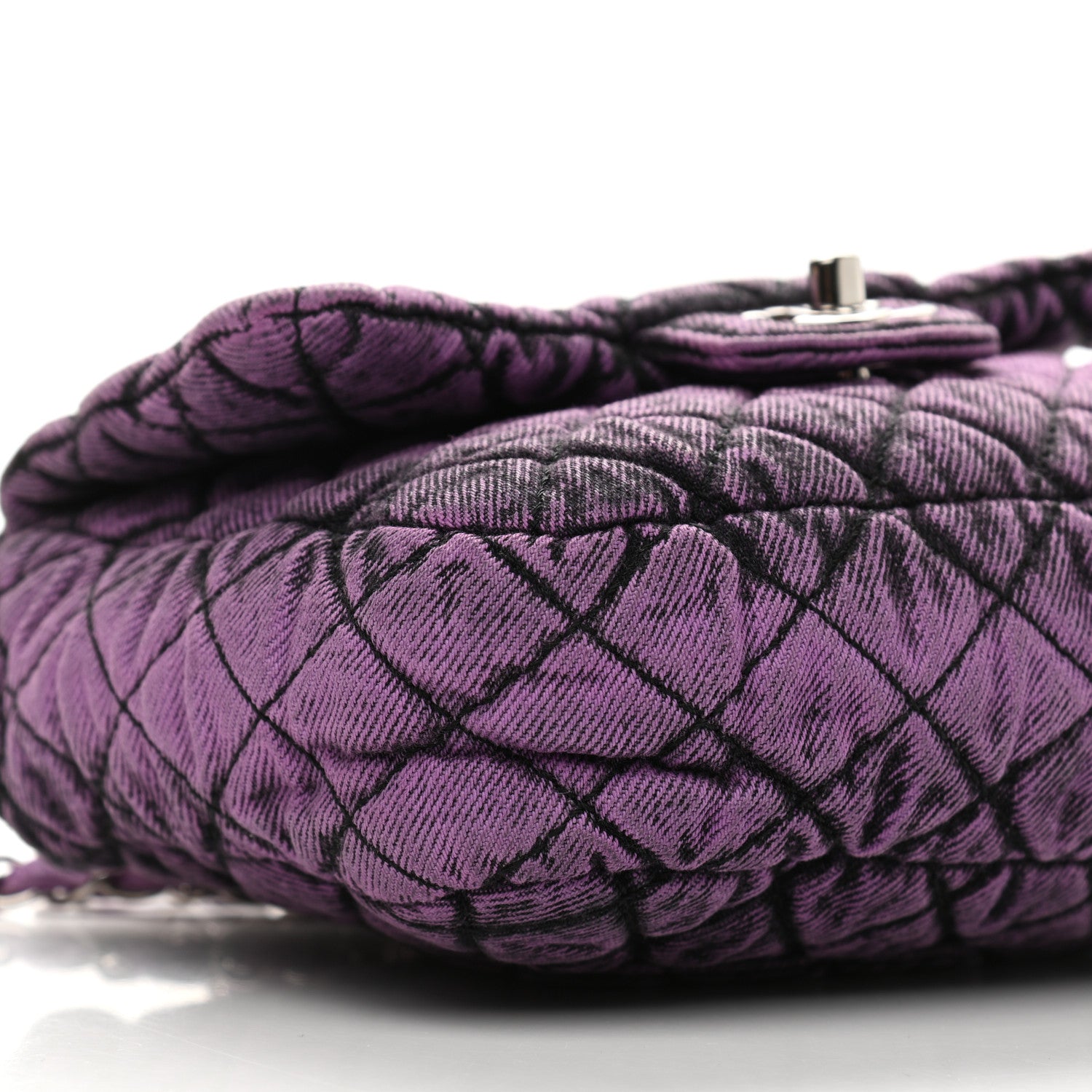Chanel Washed Denim Quilted Small Denimpression Flap Violet Purple Black 5 of 10
