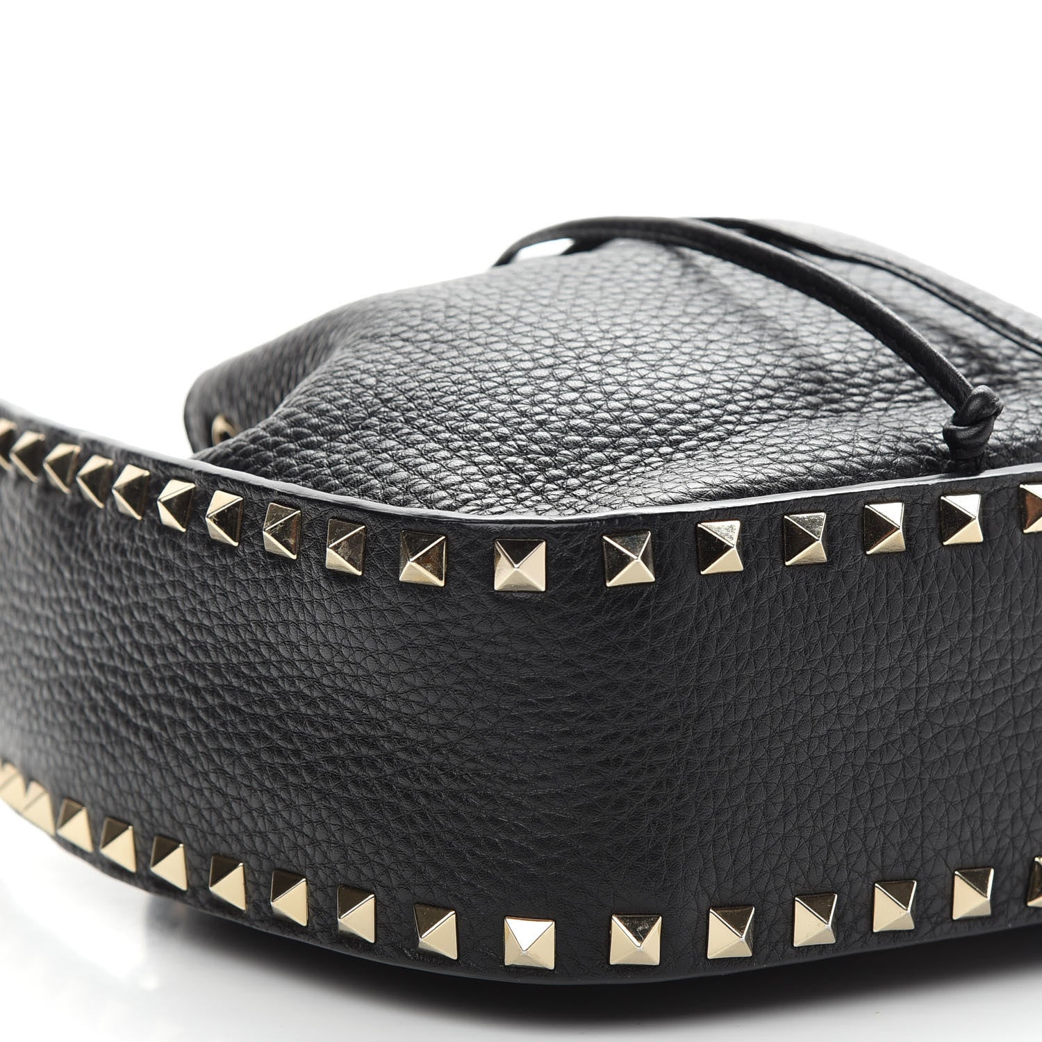 Valentino Garavani Grained Calfskin Rockstud Bucket Bag Black 7 of 9