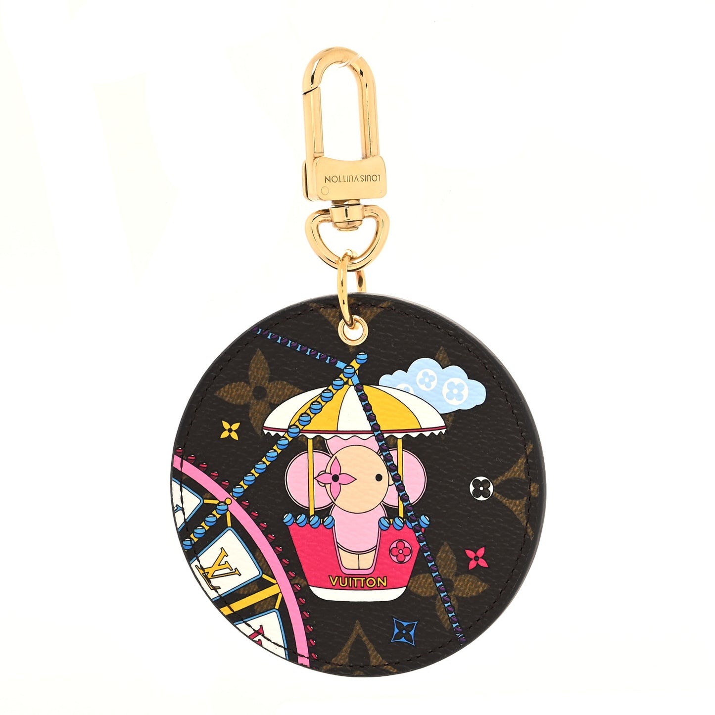 Monogram 2020 Christmas Animation Big Wheel Bag Charm Key Ring Rose Ballerine