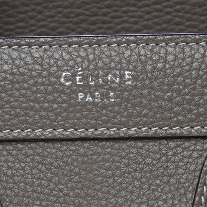 Celine Drummed Calfskin Nano Luggage Souris 6 of 11