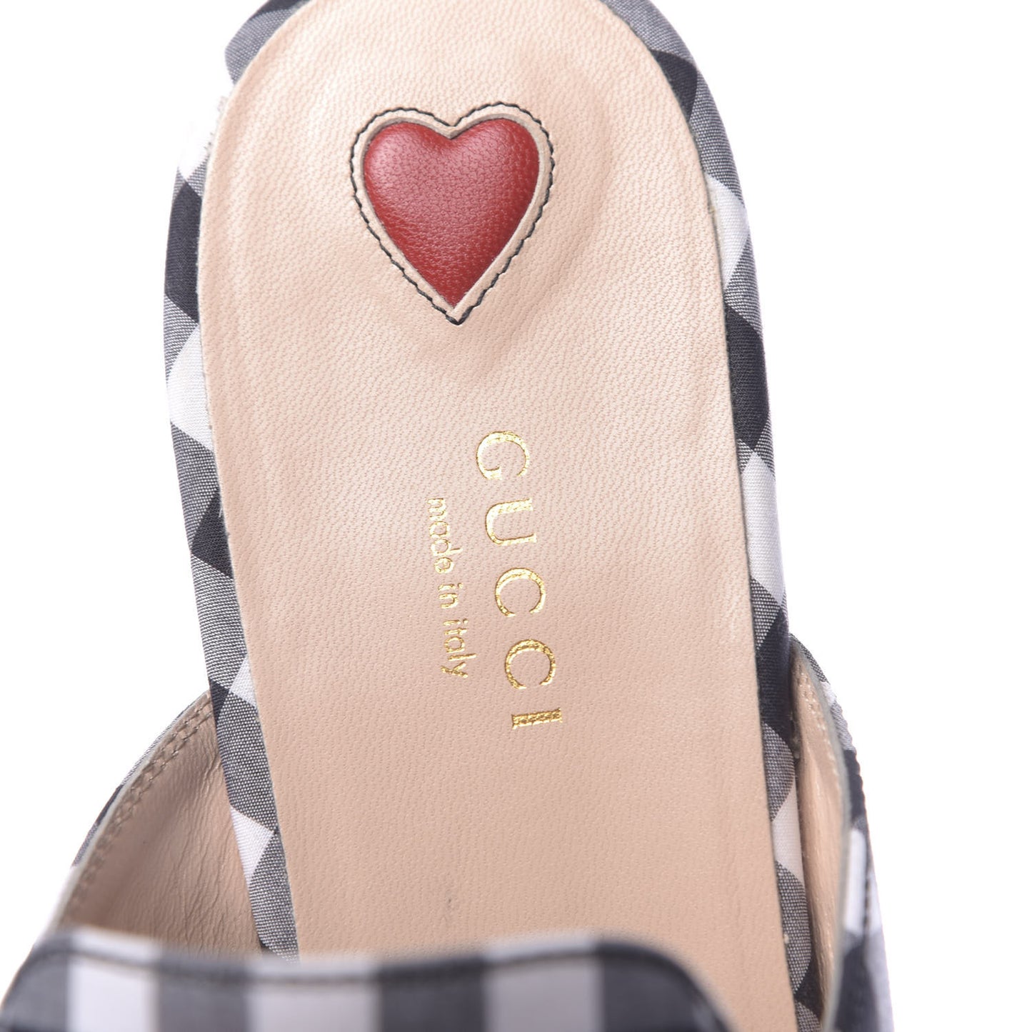Cotton Gingham Womens Princetown Slippers 40.5 Black