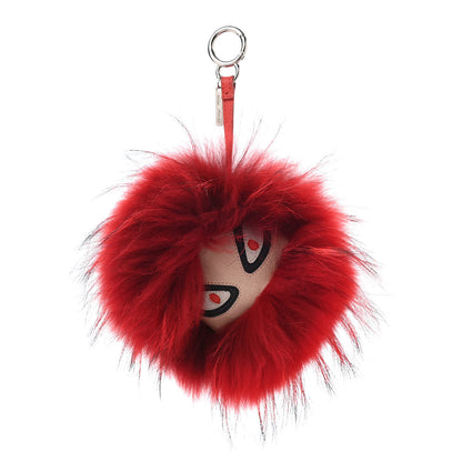 Fendi Fox Fur Snobius Monster Bag Bug Charm Red 1 of 5