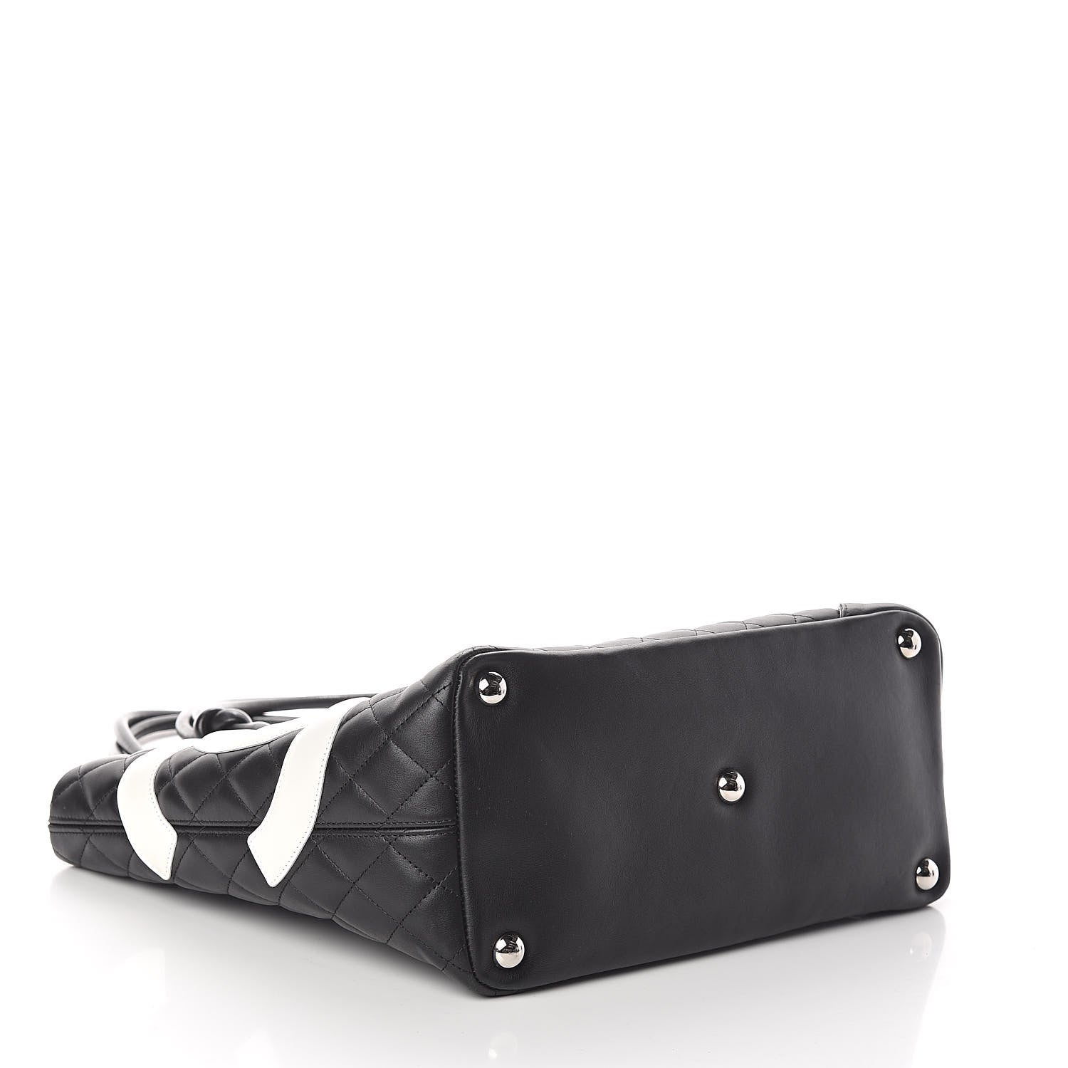 Chanel Calfskin Quilted Large Cambon Tote Black White 4 of 10