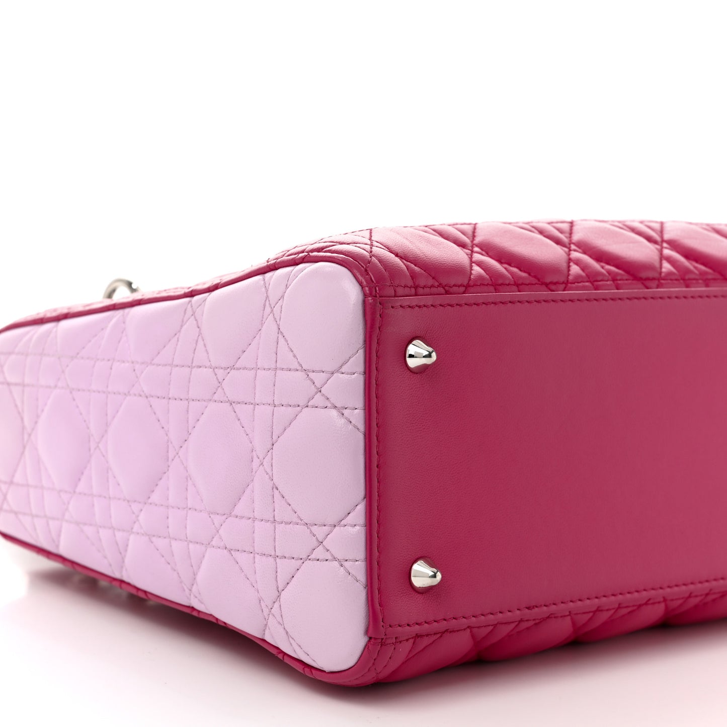 Lambskin Cannage Medium Tri-Color Lady Dior Fuchsia Anemone Black