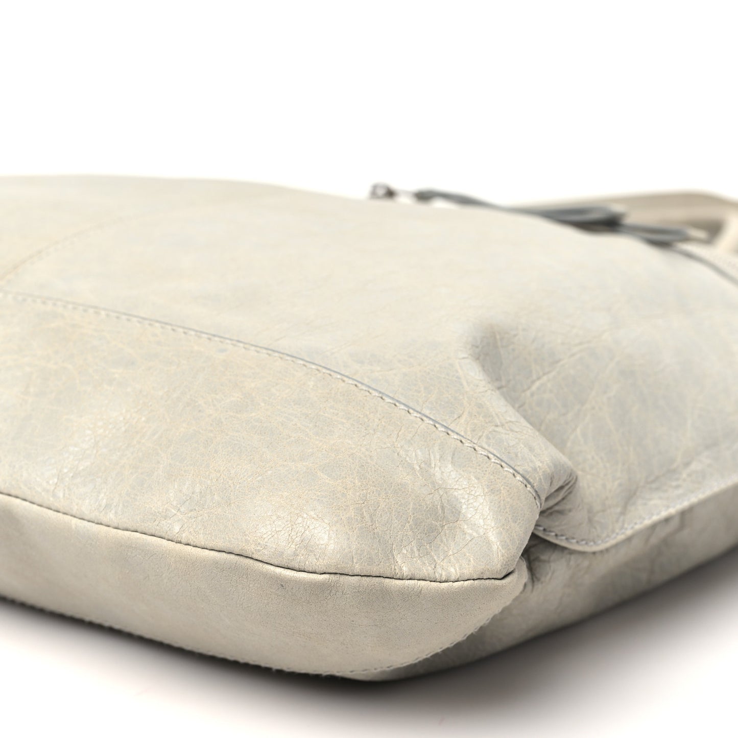 Agneau Classic Hardware Large Square Tote Gris Ciment