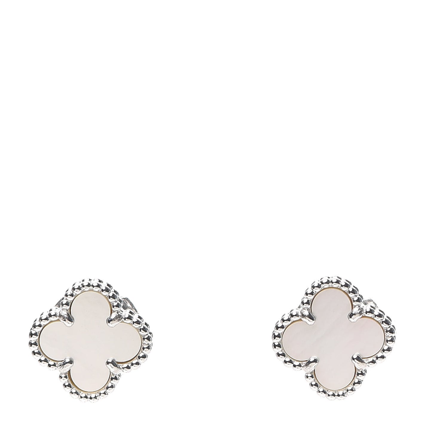 18K White Gold Mother of Pearl Sweet Alhambra Earrings