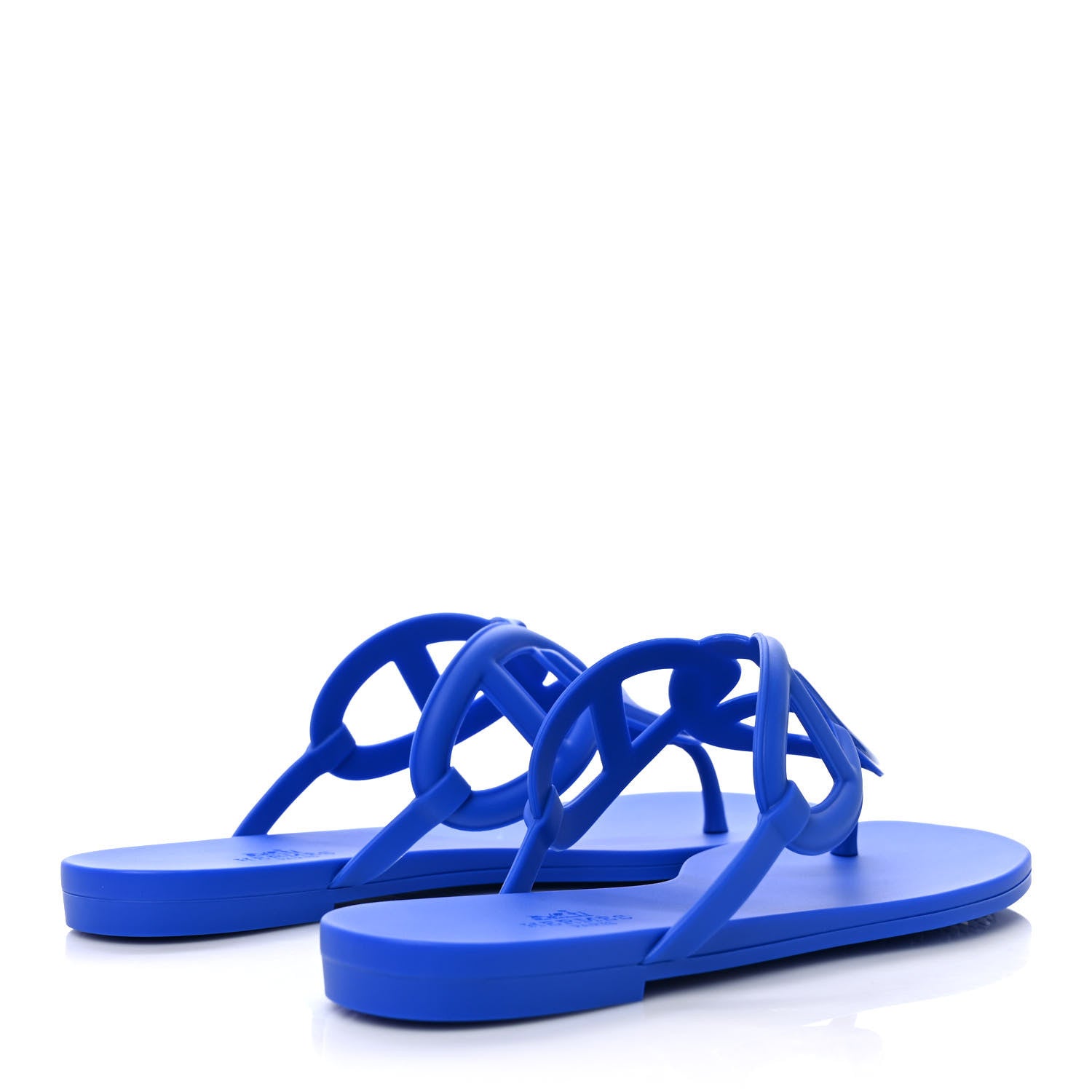 Hermes Rubber Womens Egerie Sandals 36 Bleu Outremer 4 of 8