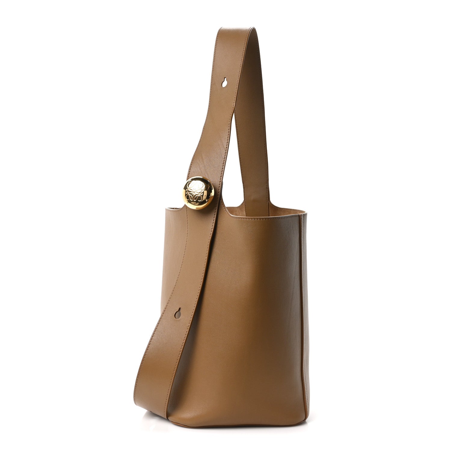 Loewe Smooth Calfskin Medium Pebble Bucket Bag Oak 1 of 9