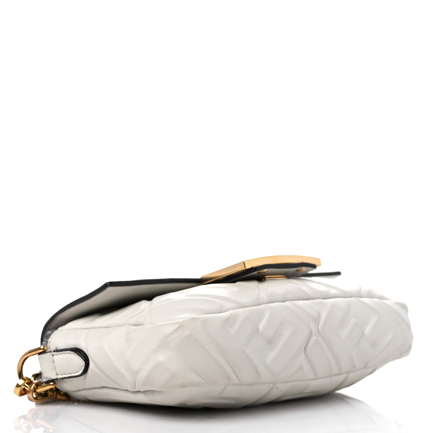 Fendi Nappa FF 1974 Embossed Mini Baguette White 4 of 12