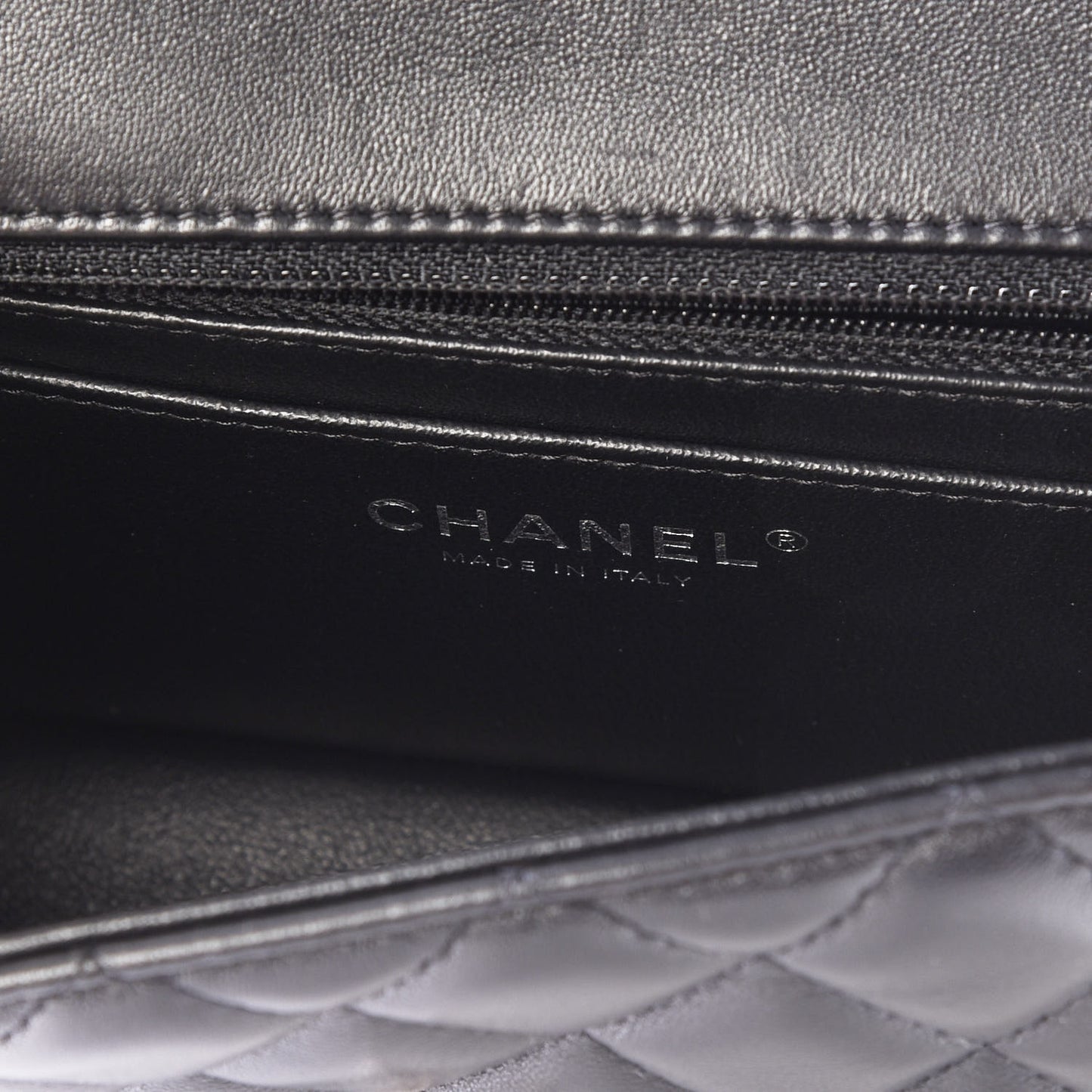 Lambskin Quilted Mini Rectangular Flap Black