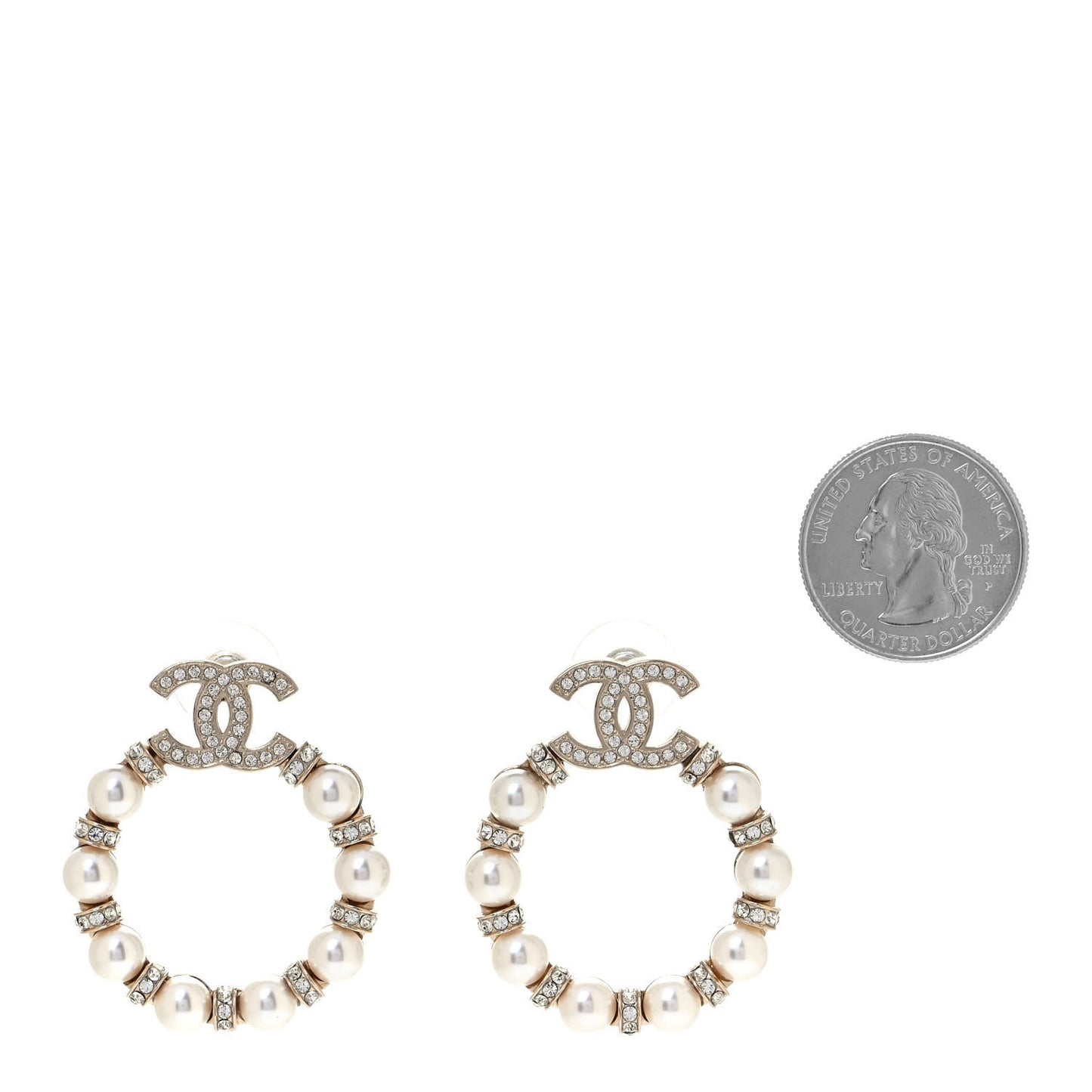 Pearl Crystal Nefertiti CC Drop Earrings Gold