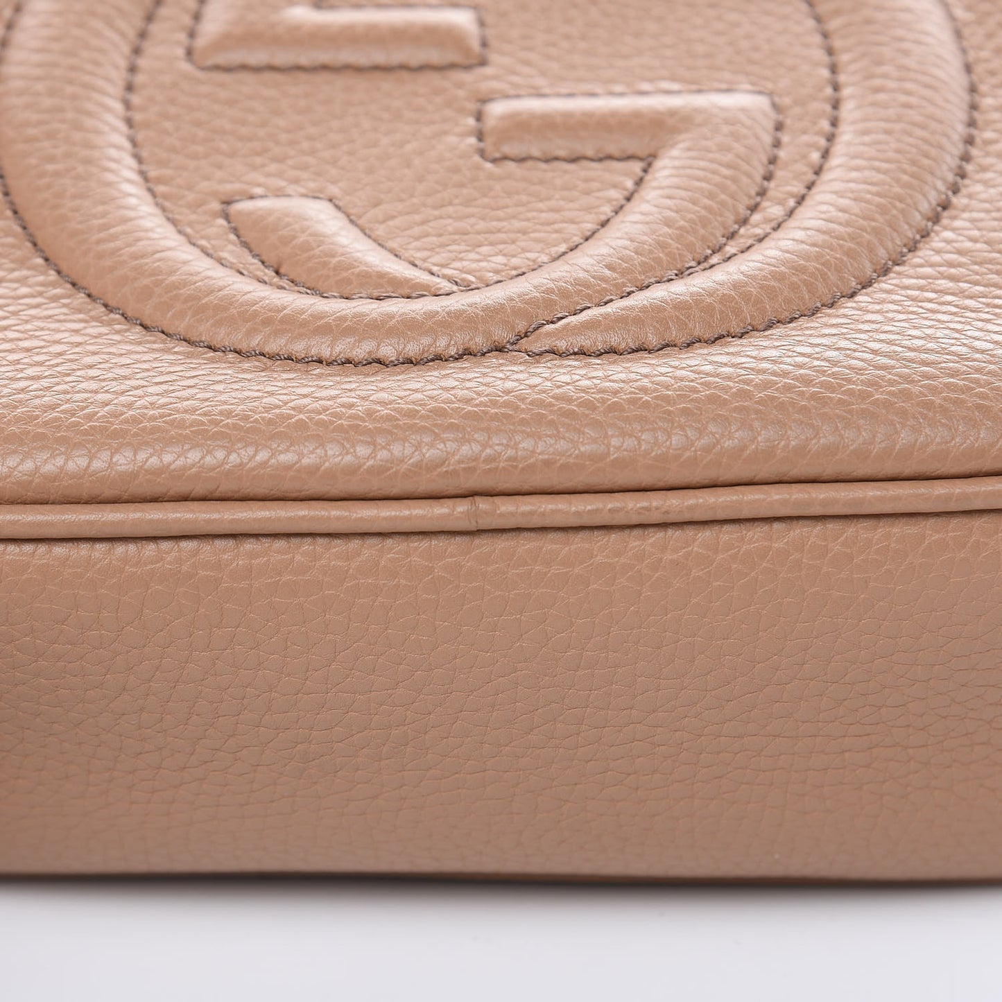Pebbled Calfskin Small Soho Disco Bag Rose Beige