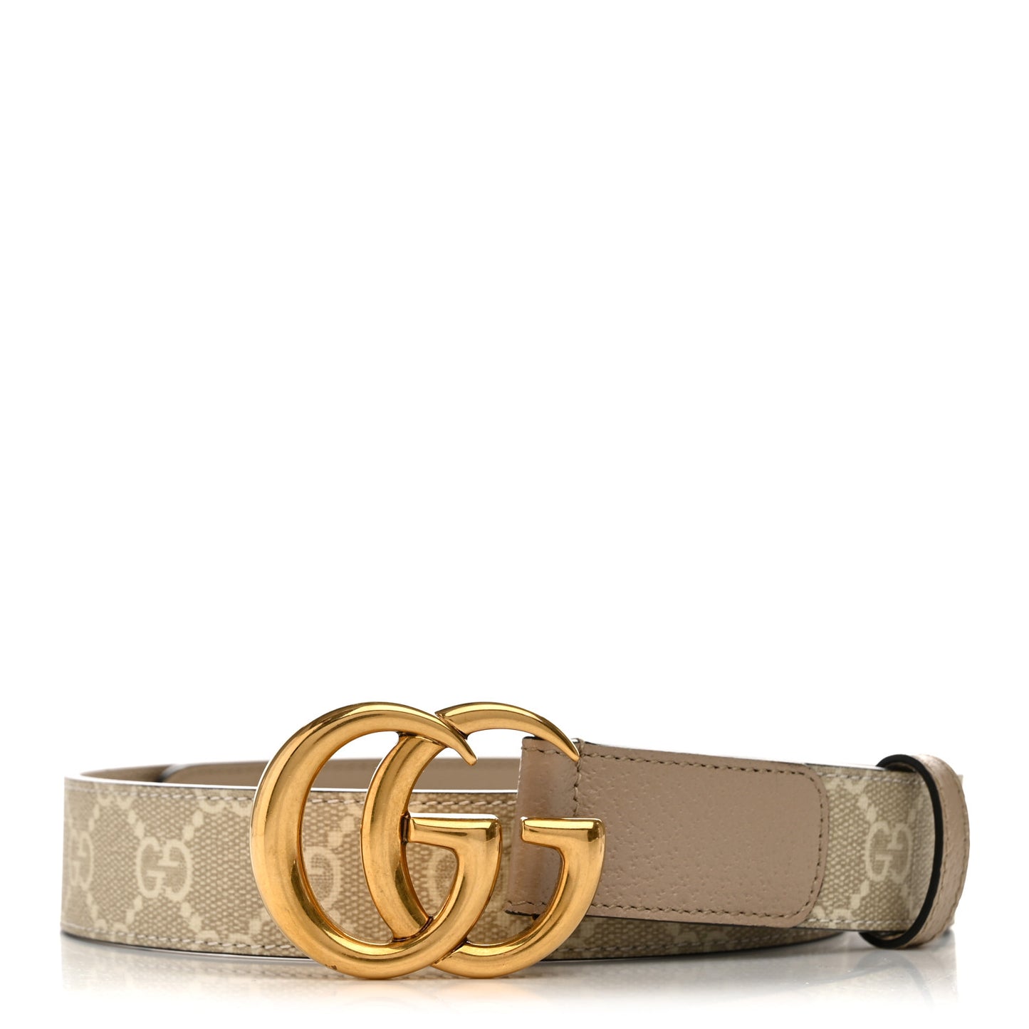 GG Supreme Monogram Matte Plutone Calfskin Double G 40mm Belt 75 30 Beige Mystic White Oatmeal