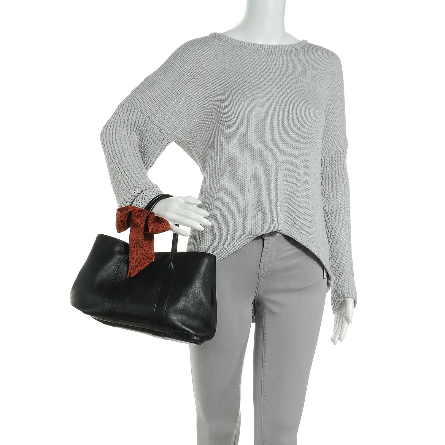 Hermes Veau Swift Garden Party TPM Twilly Tote Black 2 of 10