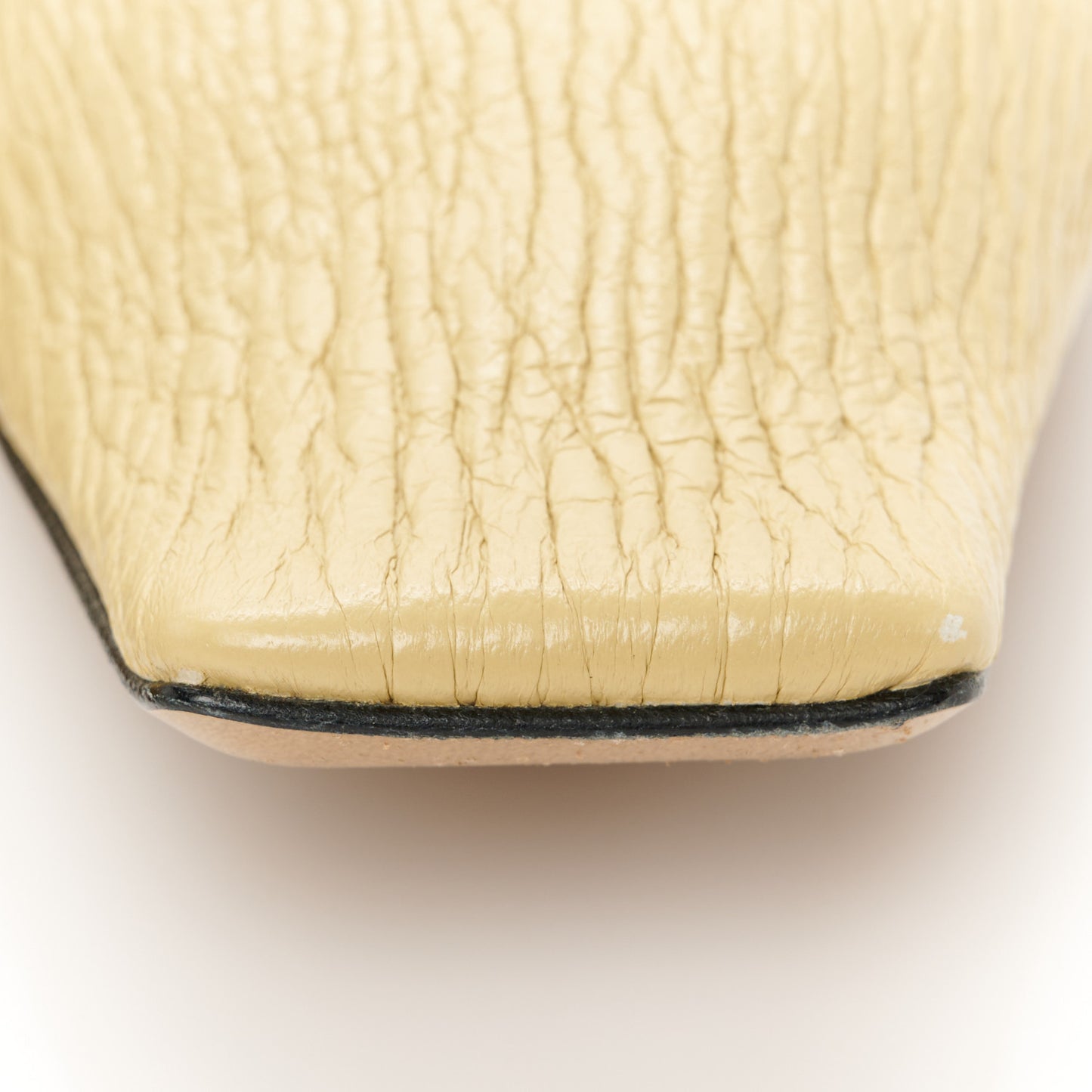 Crunch Calfskin Sharpei Pumps 36.5 Tapioca