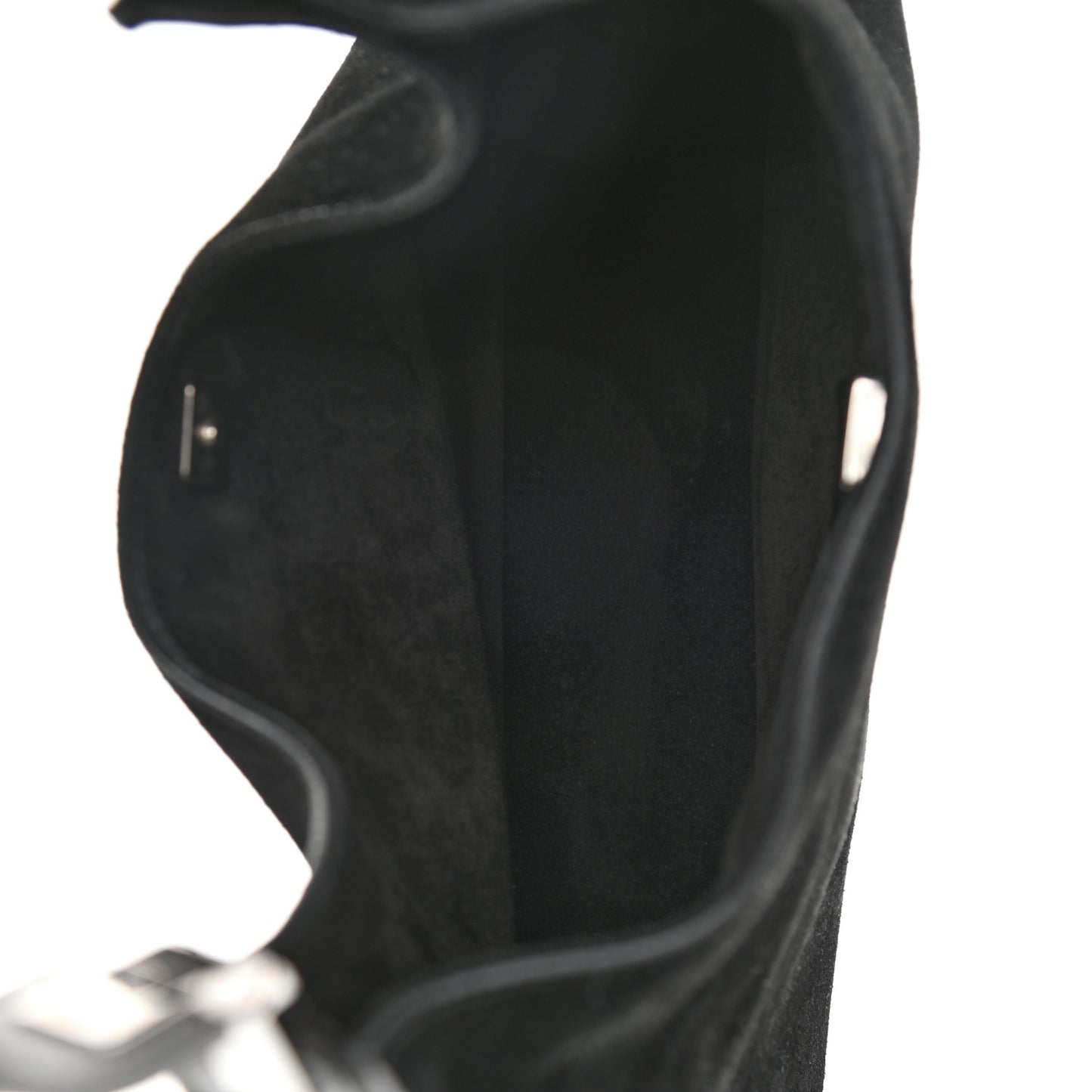 Suede Logo Hobo Bag Black