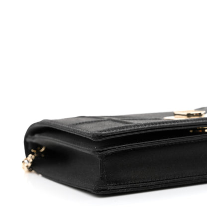 Christian Dior Satin Diorama Wallet on Chain Pouch Black 9 of 11