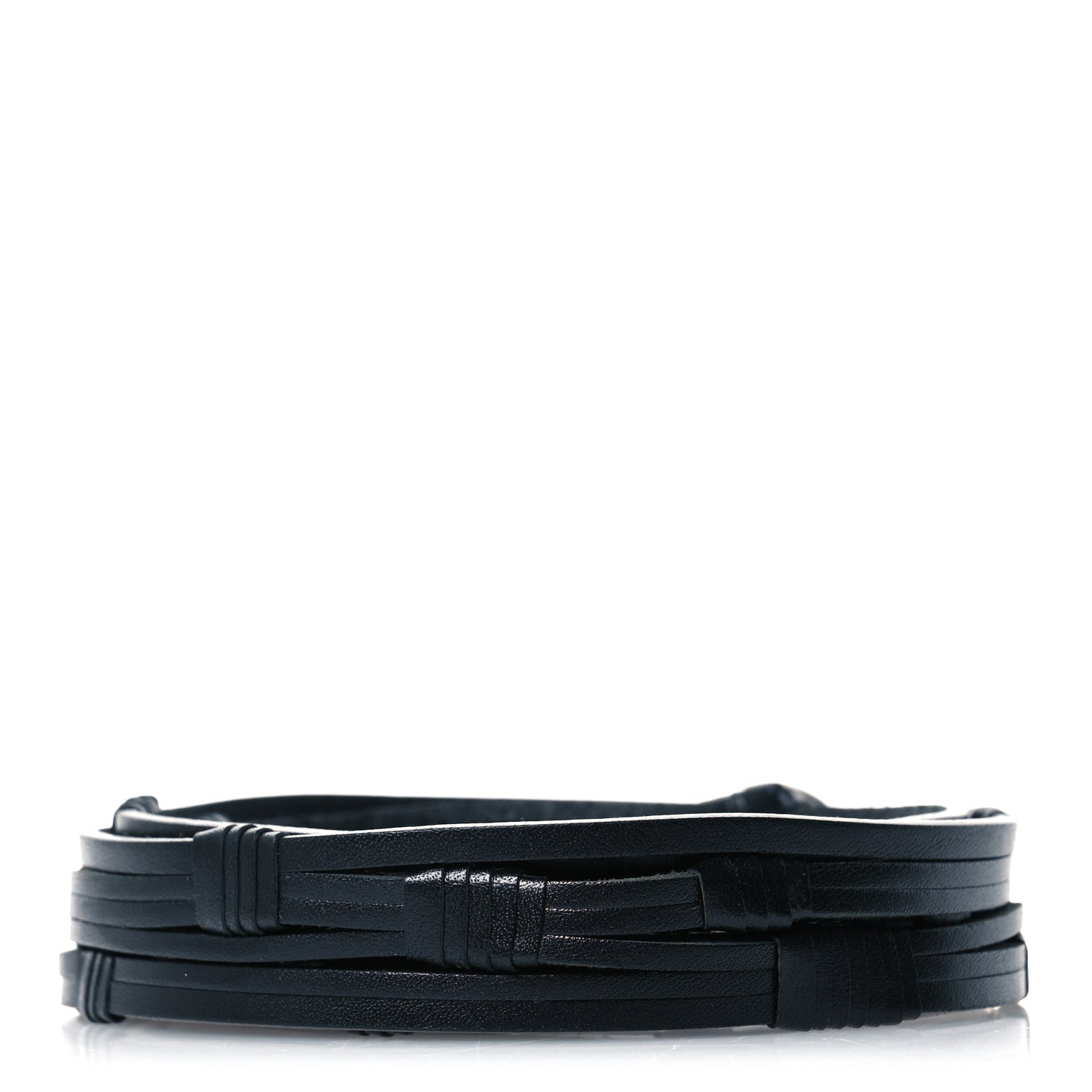 Saint Laurent Vegetable Tanned Calfskin Monogram Croissant De Lune Belt 100 40 Black 2 of 5