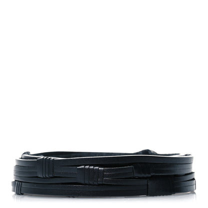 Saint Laurent Vegetable Tanned Calfskin Monogram Croissant De Lune Belt 100 40 Black 2 of 5