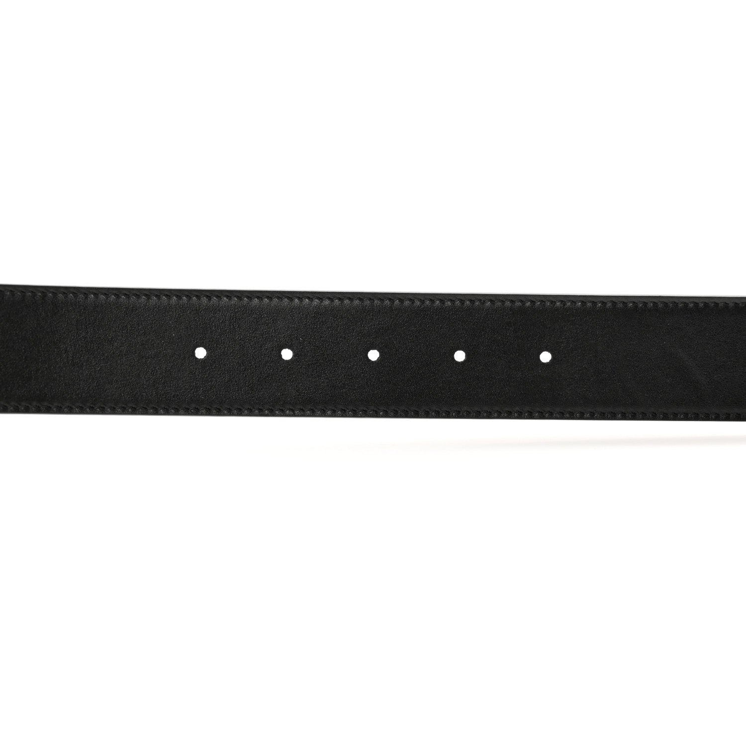 Gucci GG Supreme Monogram Plutone Calfskin Palladium Double G Reversible 37mm Belt 90 36 Beige Ebony Black 3 of 6