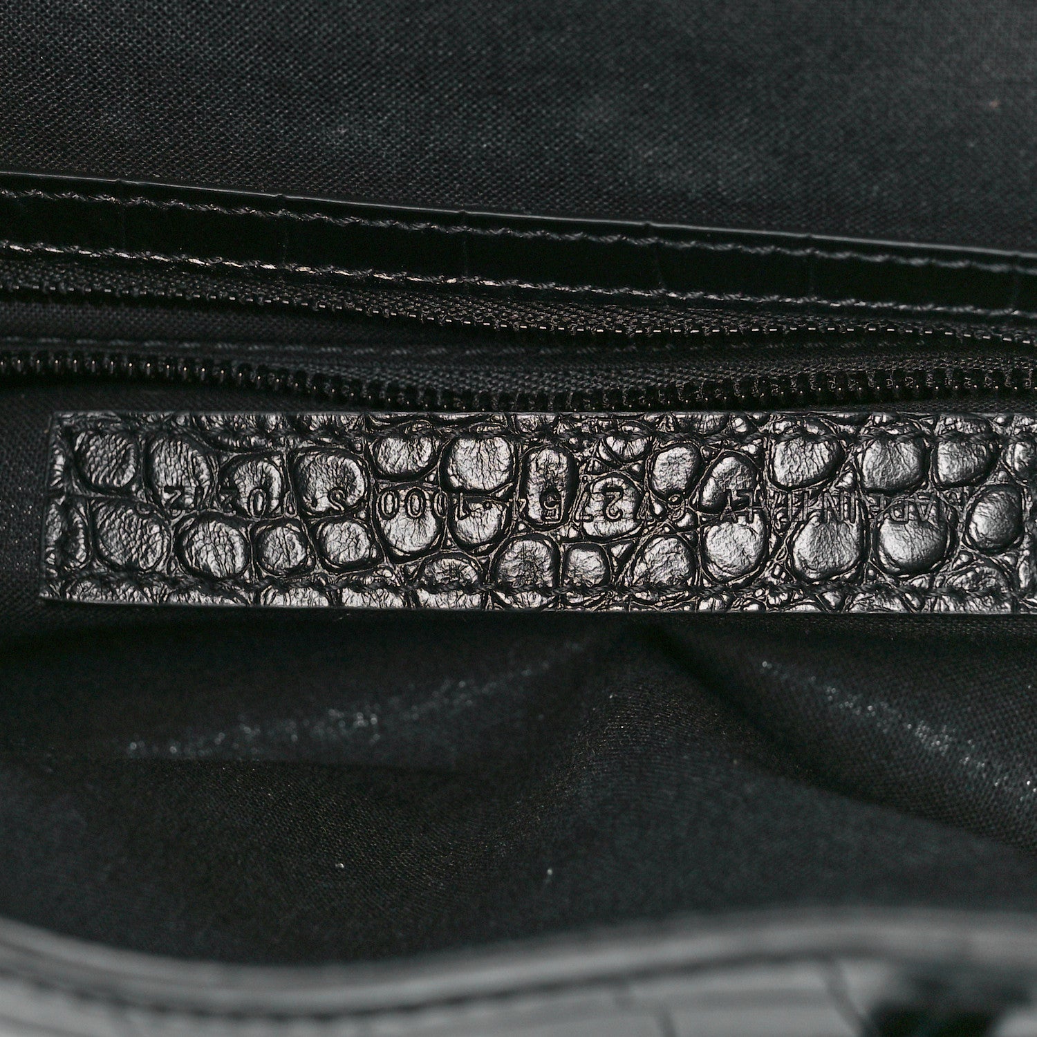 Balenciaga Extra Supple Calfskin Monochrome Crocodile Embossed Medium Le Cagole Shoulder Bag Black 7 of 9