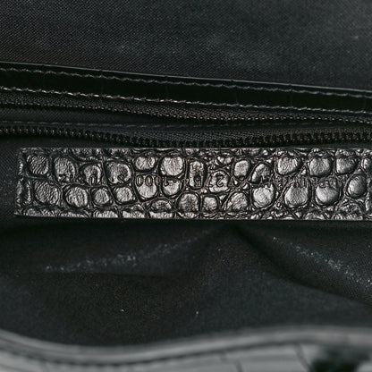 Balenciaga Extra Supple Calfskin Monochrome Crocodile Embossed Medium Le Cagole Shoulder Bag Black 7 of 9