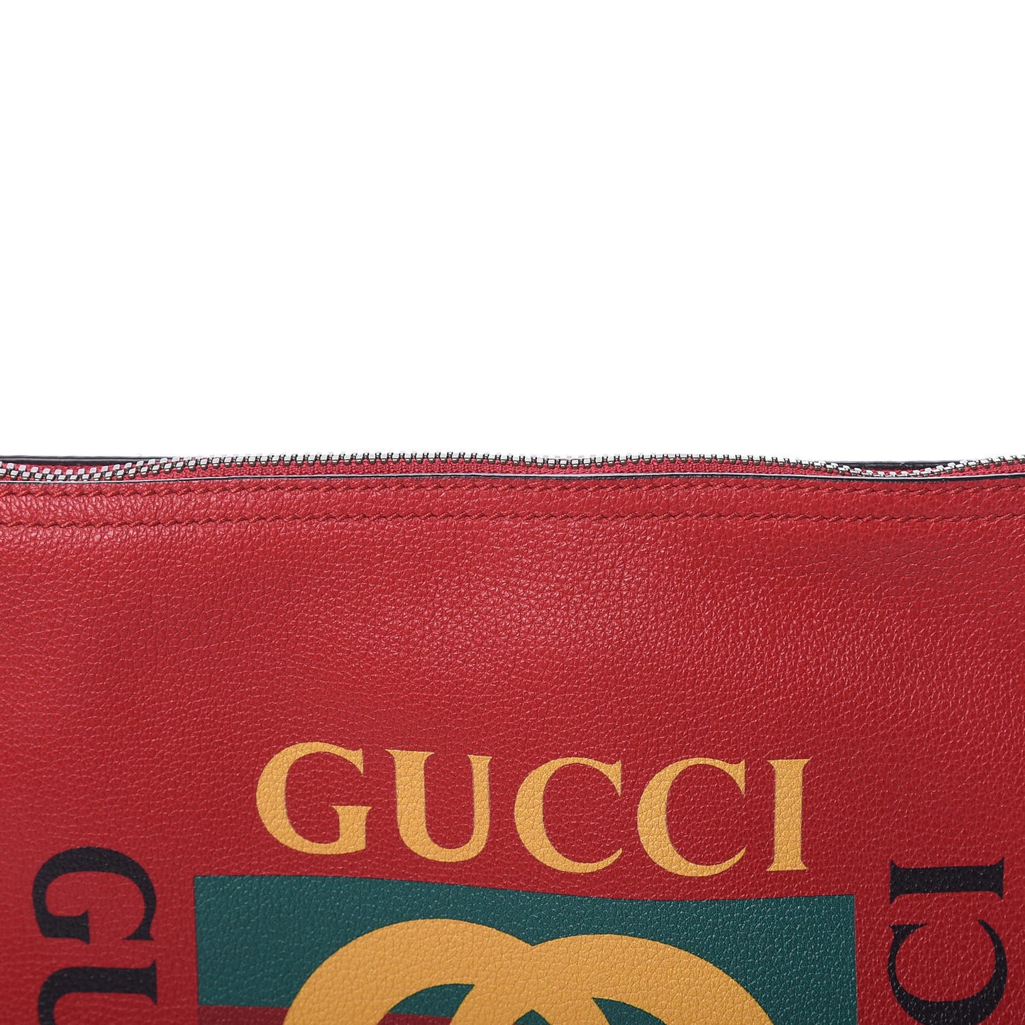 Pebbled Calfskin Medium Logo Portfolio Clutch Hibiscus Red