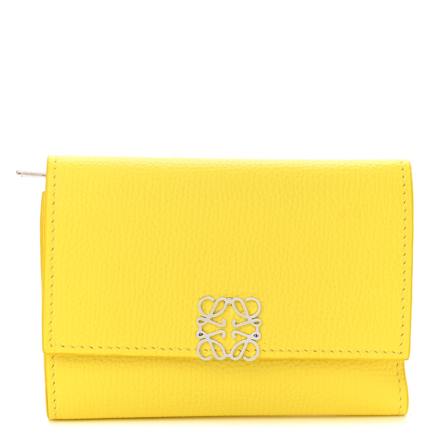 Loewe Pebble Grain Calfskin Anagram Small Vertical Wallet Lemon 1 of 7