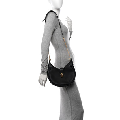 Bulgari Urban Grain Smooth Calfskin Serpenti Ellipse Shoulder Bag Black 2 of 11