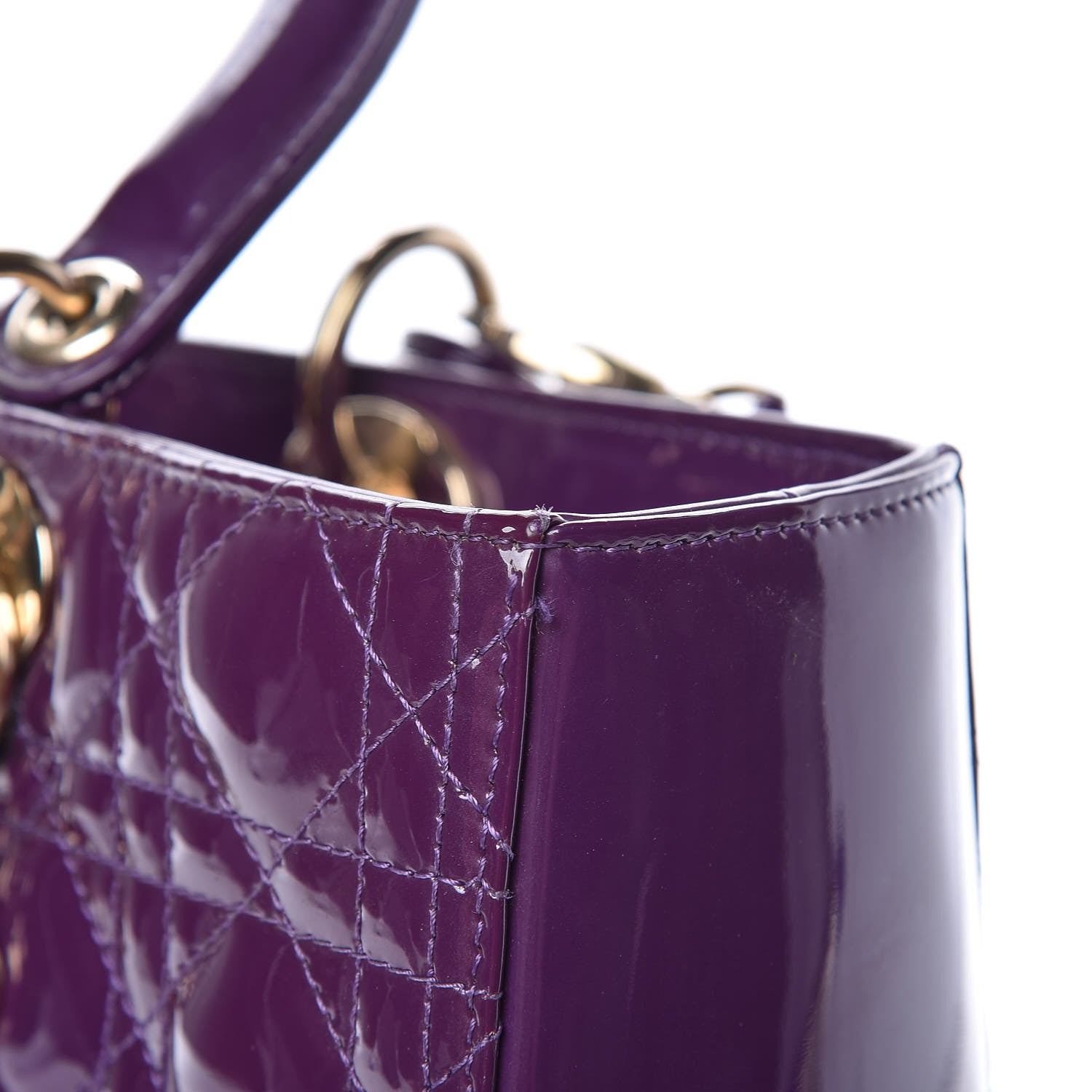 Christian Dior Patent Cannage Large Lady Dior Violet Purple 19 of 19