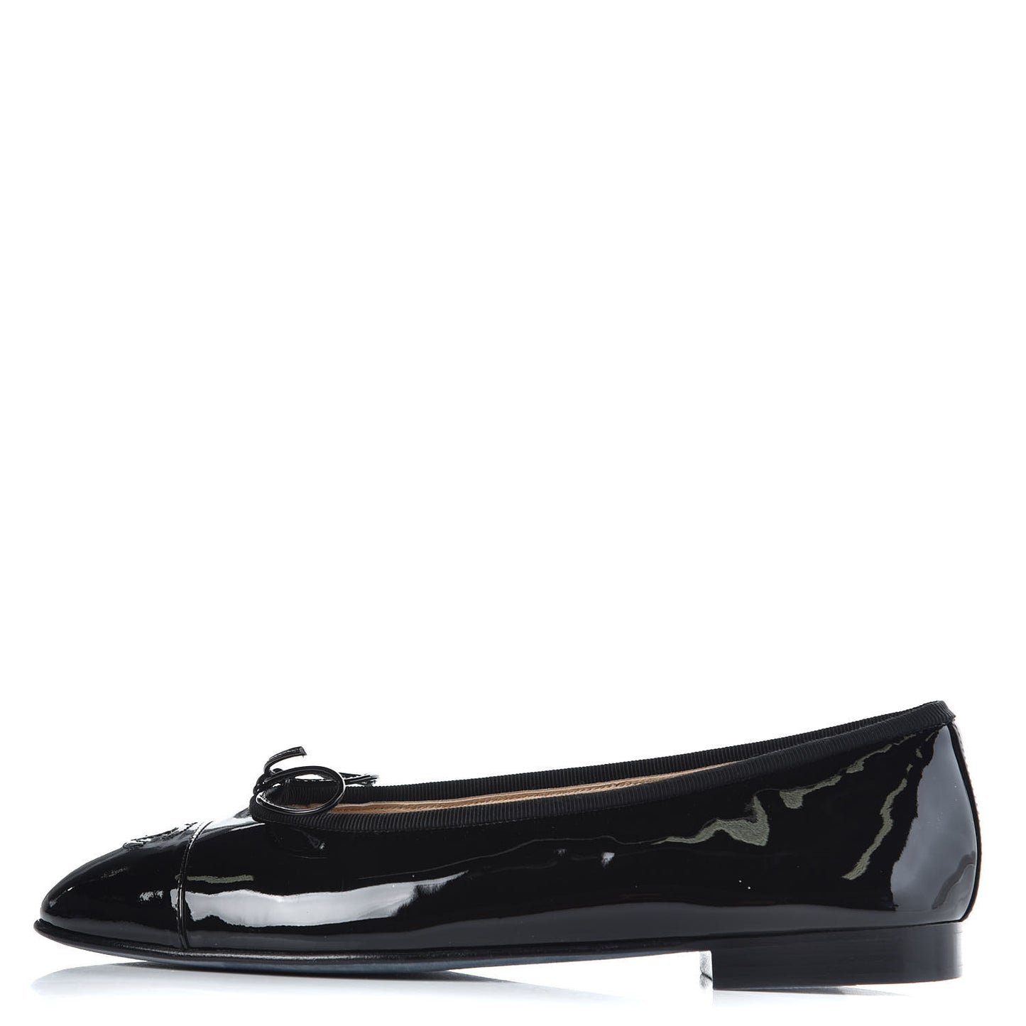 Patent CC Cap Toe Ballerina Flats 39.5 Black
