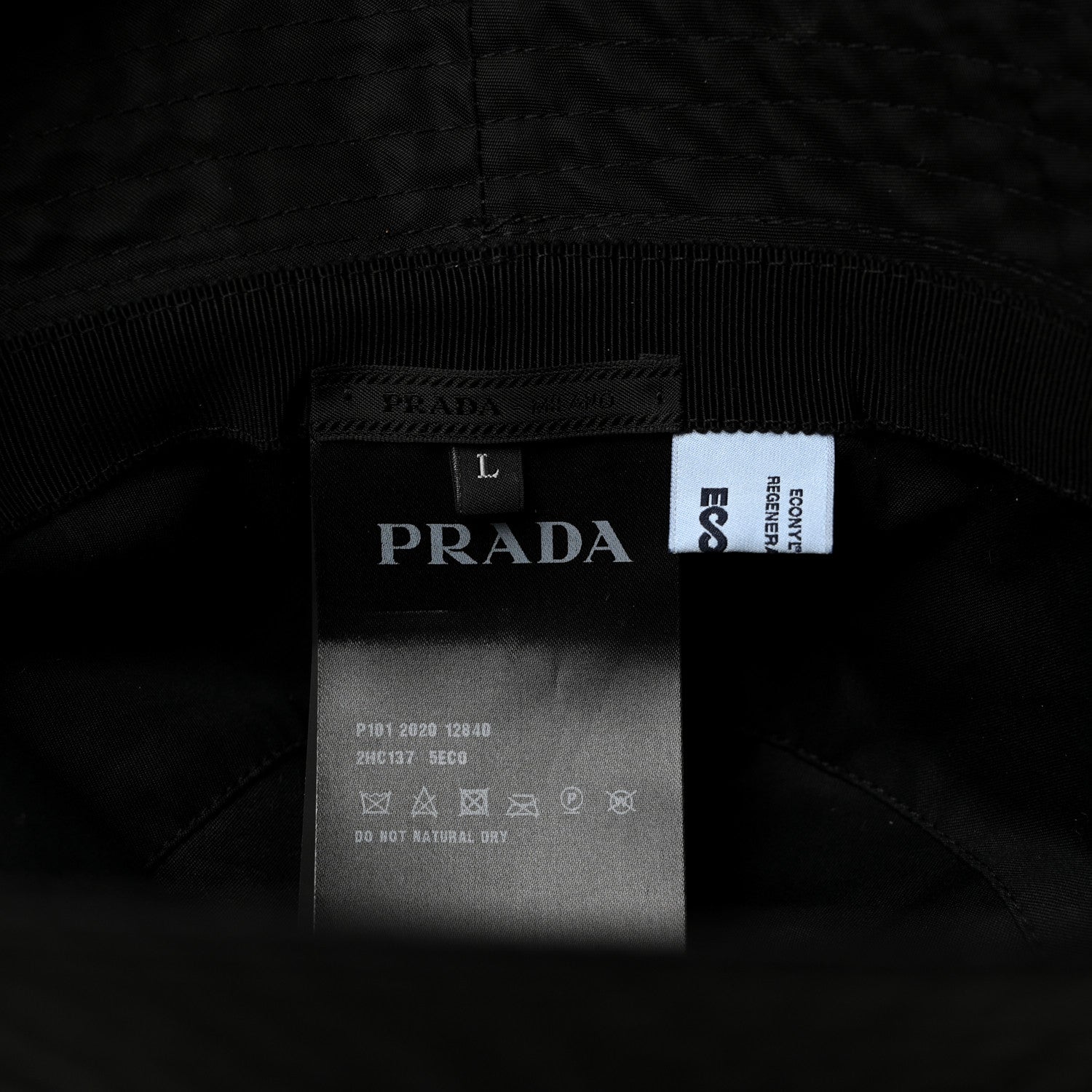 Prada Re-Nylon Saffiano Metal Triangle Logo Mens Bucket Hat L Black 8 of 8