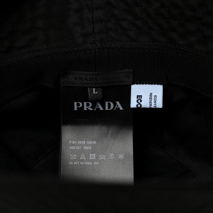 Prada Re-Nylon Saffiano Metal Triangle Logo Mens Bucket Hat L Black 8 of 8
