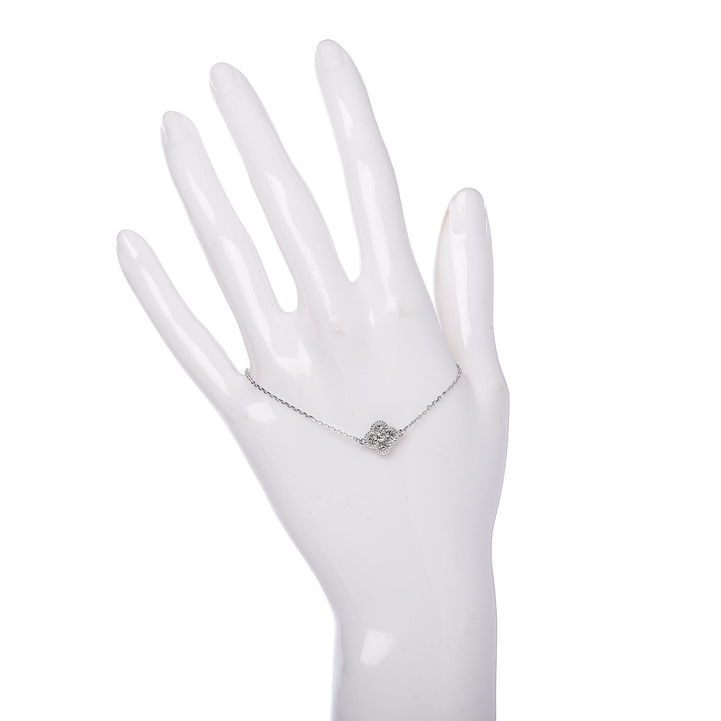 18K White Gold Diamond Sweet Alhambra Bracelet