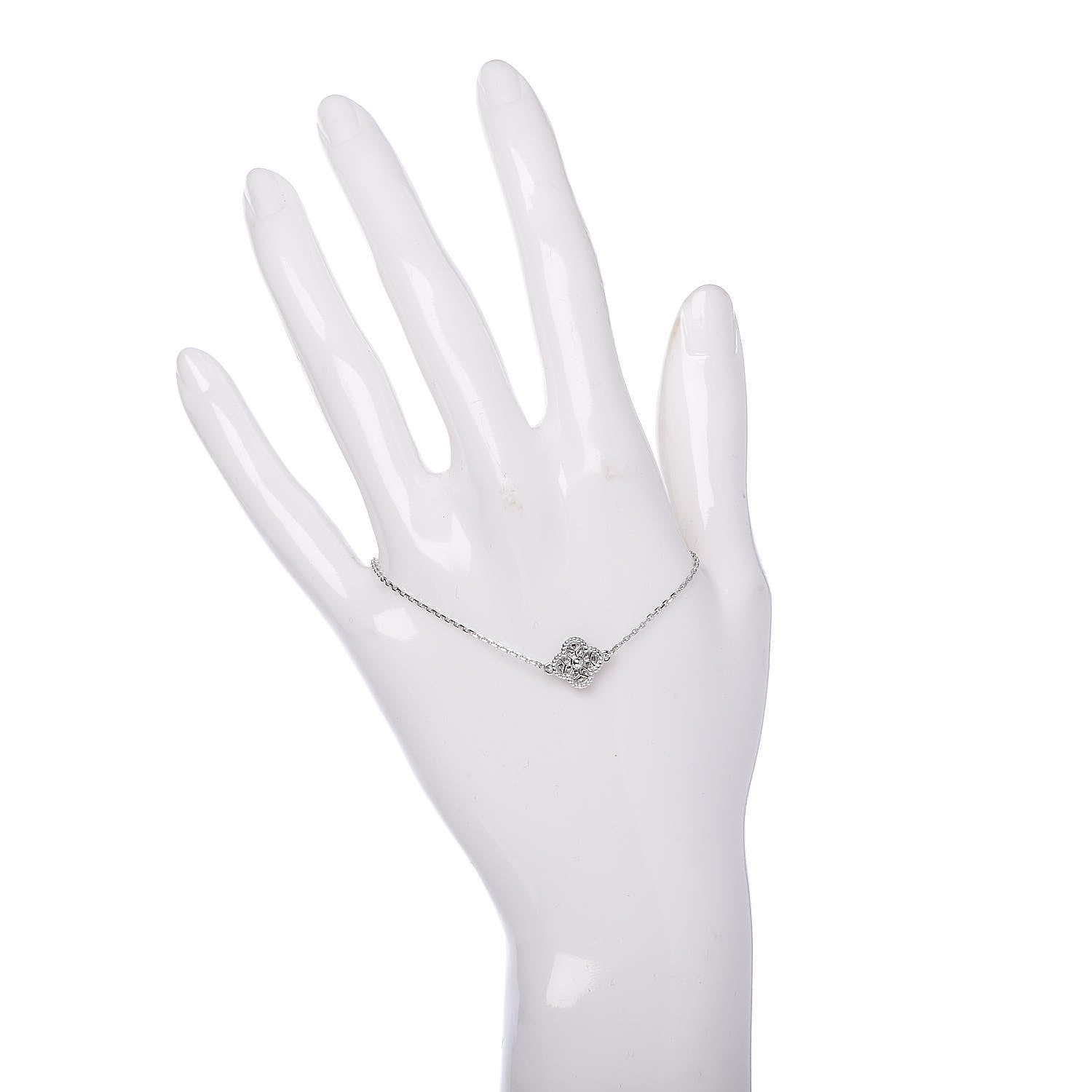 Van Cleef & Arpels 18K White Gold Diamond Sweet Alhambra Bracelet 2 of 7